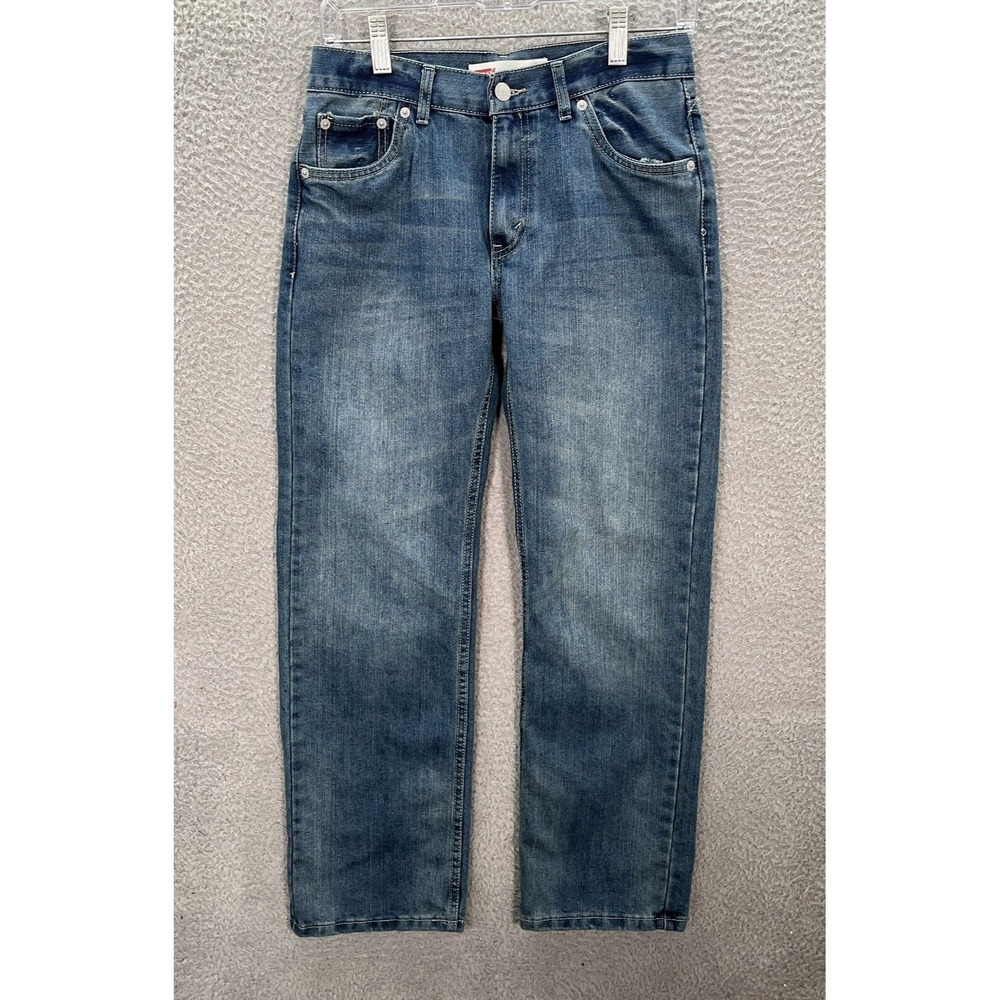 Levis 505 Jeans Womens 16‎ Regular Blue Denim Distressed Workwear Grunge Skater